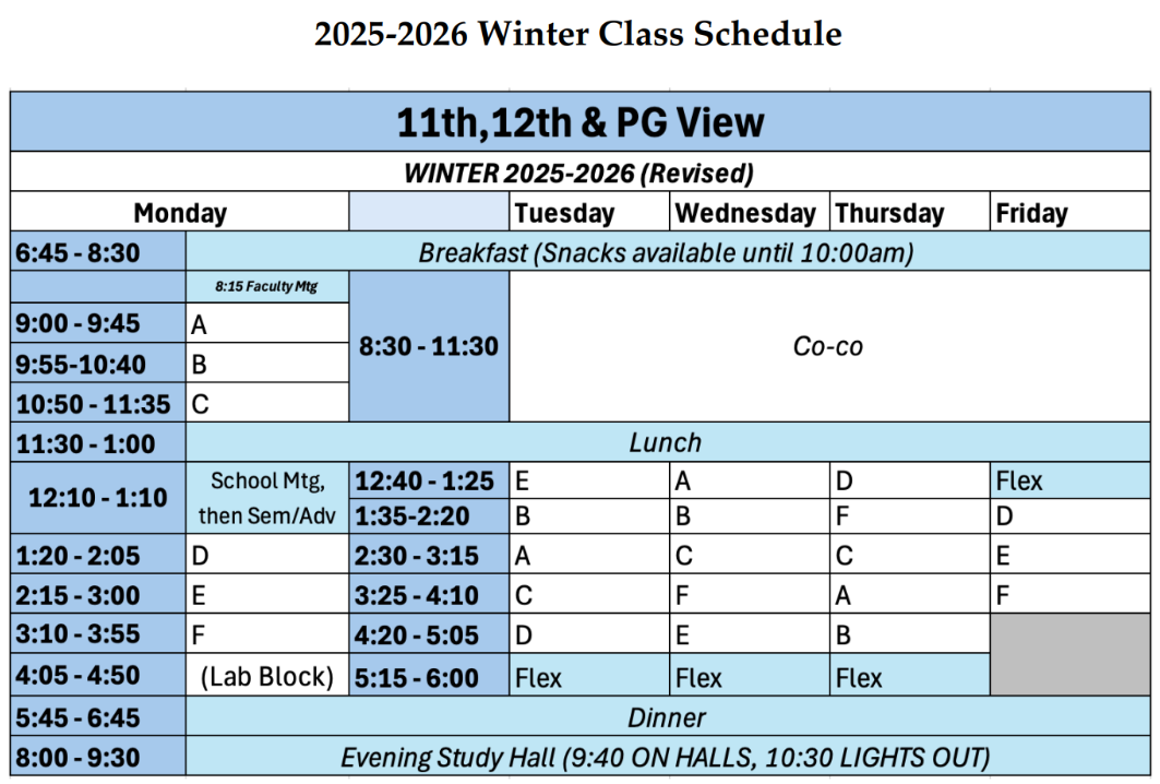 A Season of Change: How Students Adapt to the Winter Schedule